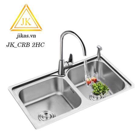 Chậu rửa bát 2 hố tròn cân JIKAS